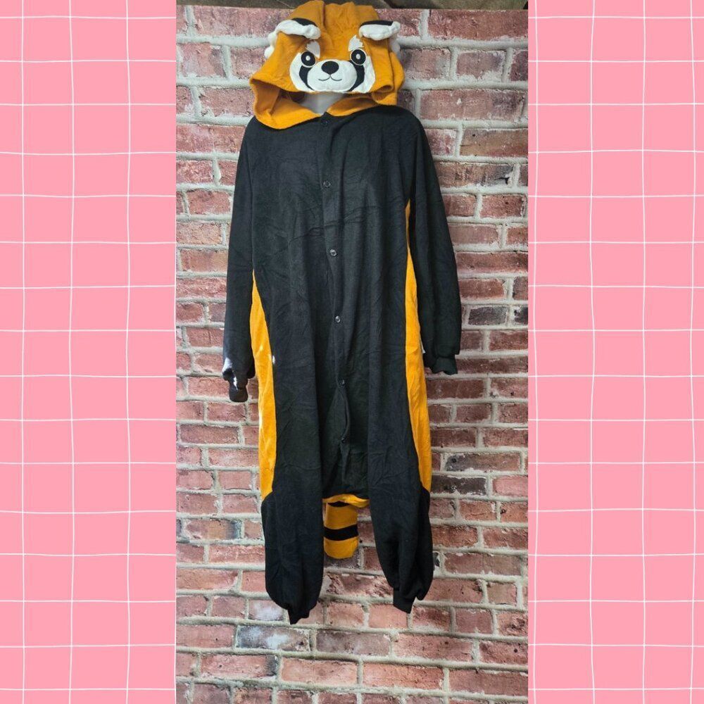 Unisex FUNZIEZ! Kiguromi Button Up‎ Pajamas Racoon Small